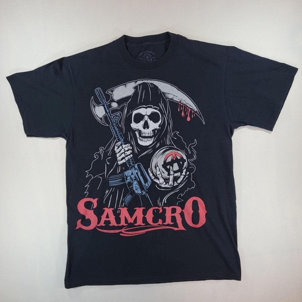 Sons of Anarchy SAMCRO Grim Reaper Graphic T-Shirt Mens Medium Black